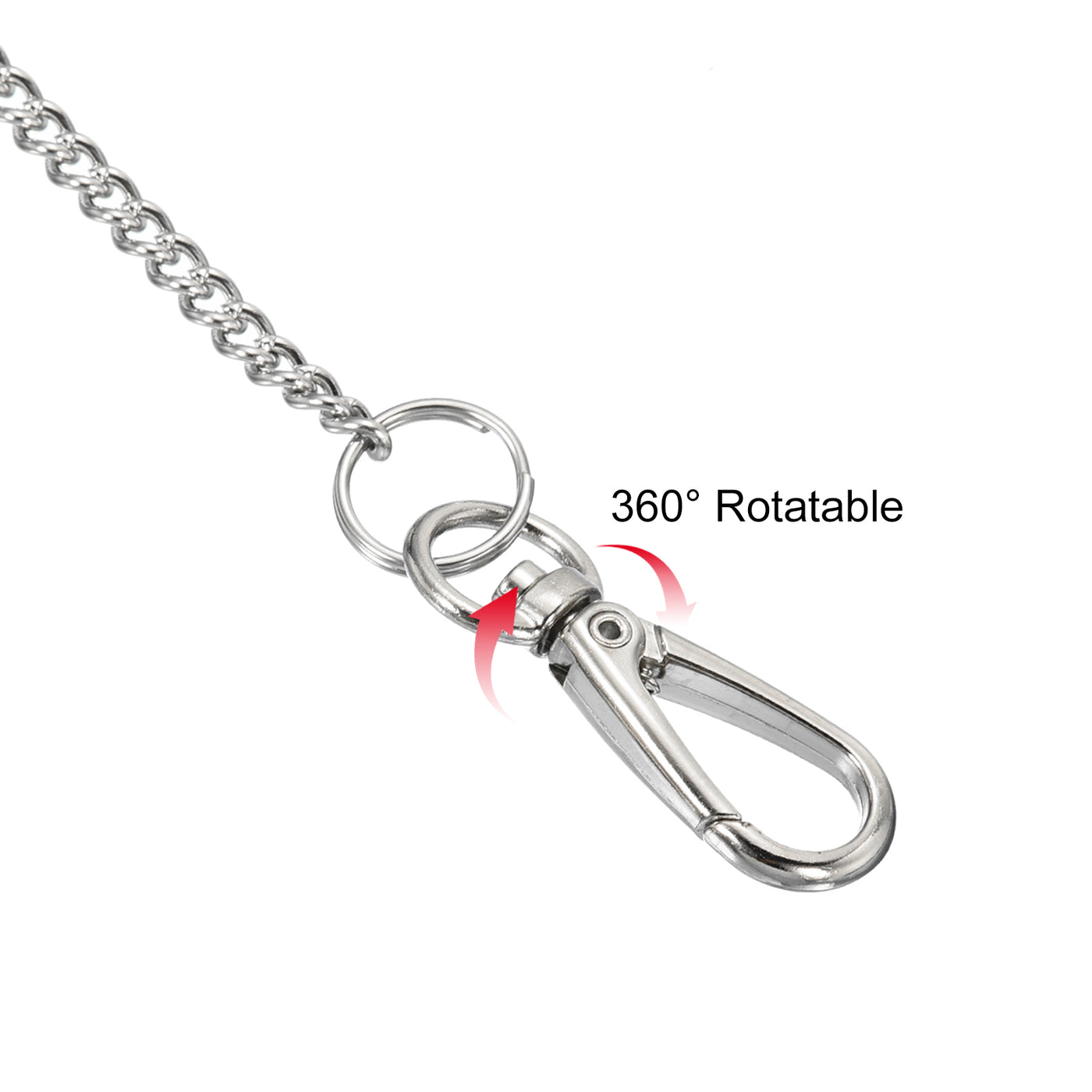 Harfington 10" 304 Stainless Steel Keychain with Keyrings Hook Clasp Belt Loop Clip