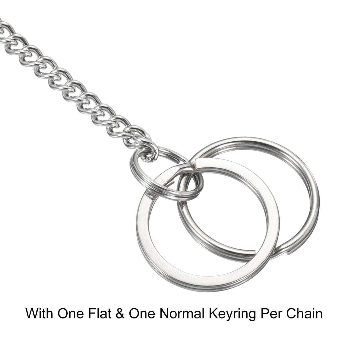 Harfington 10" 304 Stainless Steel Keychain with Keyrings Hook Clasp Belt Loop Clip