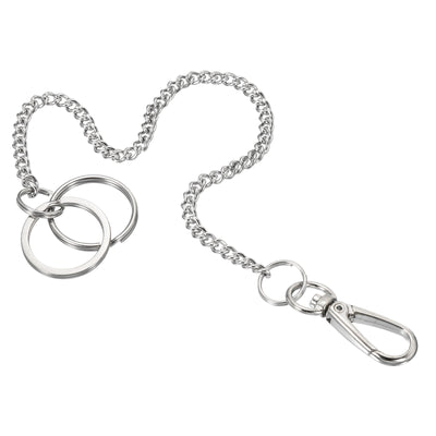 Harfington 10" 304 Stainless Steel Keychain with Keyrings Hook Clasp Belt Loop Clip