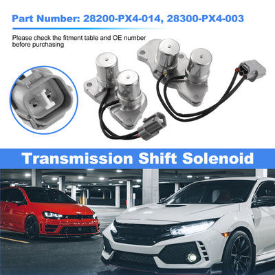 Harfington 1 Set 28200-PX4-014 28300-PX4-003 Transmission Shift Solenoid for Honda Accord 1990-1997 for Honda Odyssey 1995-1997 for Honda Prelude 1992-1996