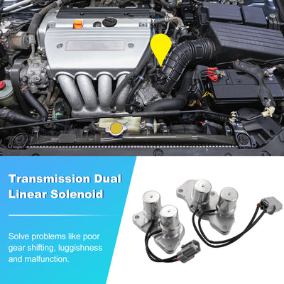 Harfington 1 Set 28200-PX4-014 28300-PX4-003 Transmission Shift Solenoid for Honda Accord 1990-1997 for Honda Odyssey 1995-1997 for Honda Prelude 1992-1996