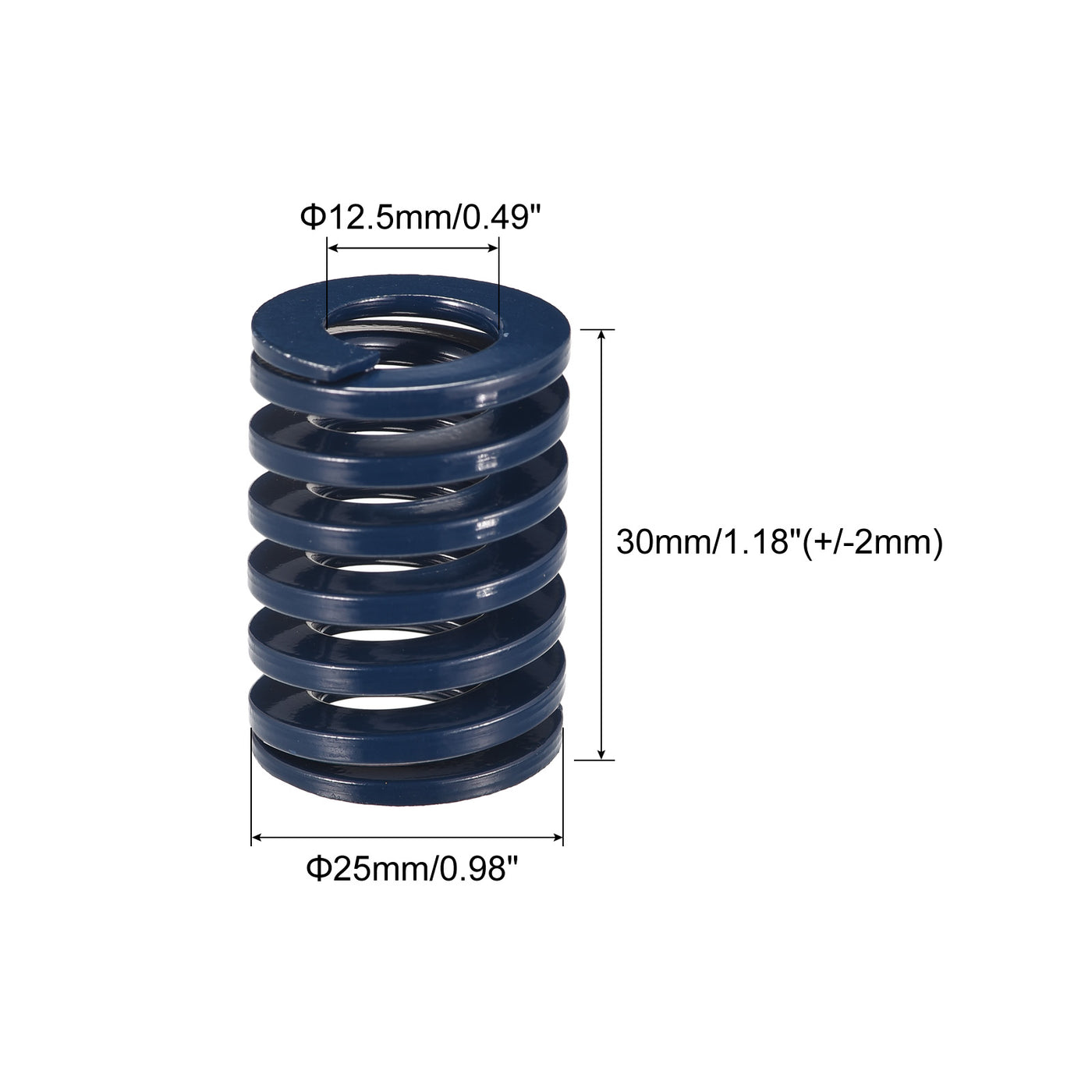 uxcell Uxcell Die Spring, 4pcs 25mm OD 30mm Long Spiral Stamping Light Load Compression, Blue