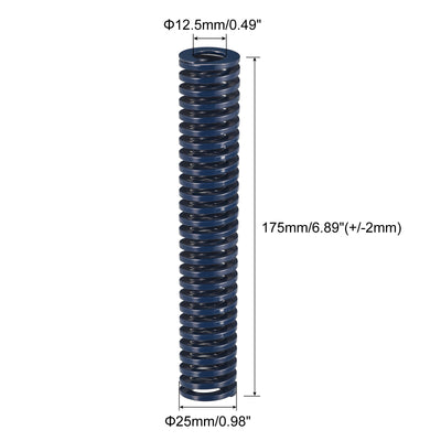 uxcell Uxcell Die Spring, 1pcs 25mm OD 175mm Long Spiral Stamping Light Load Compression, Blue