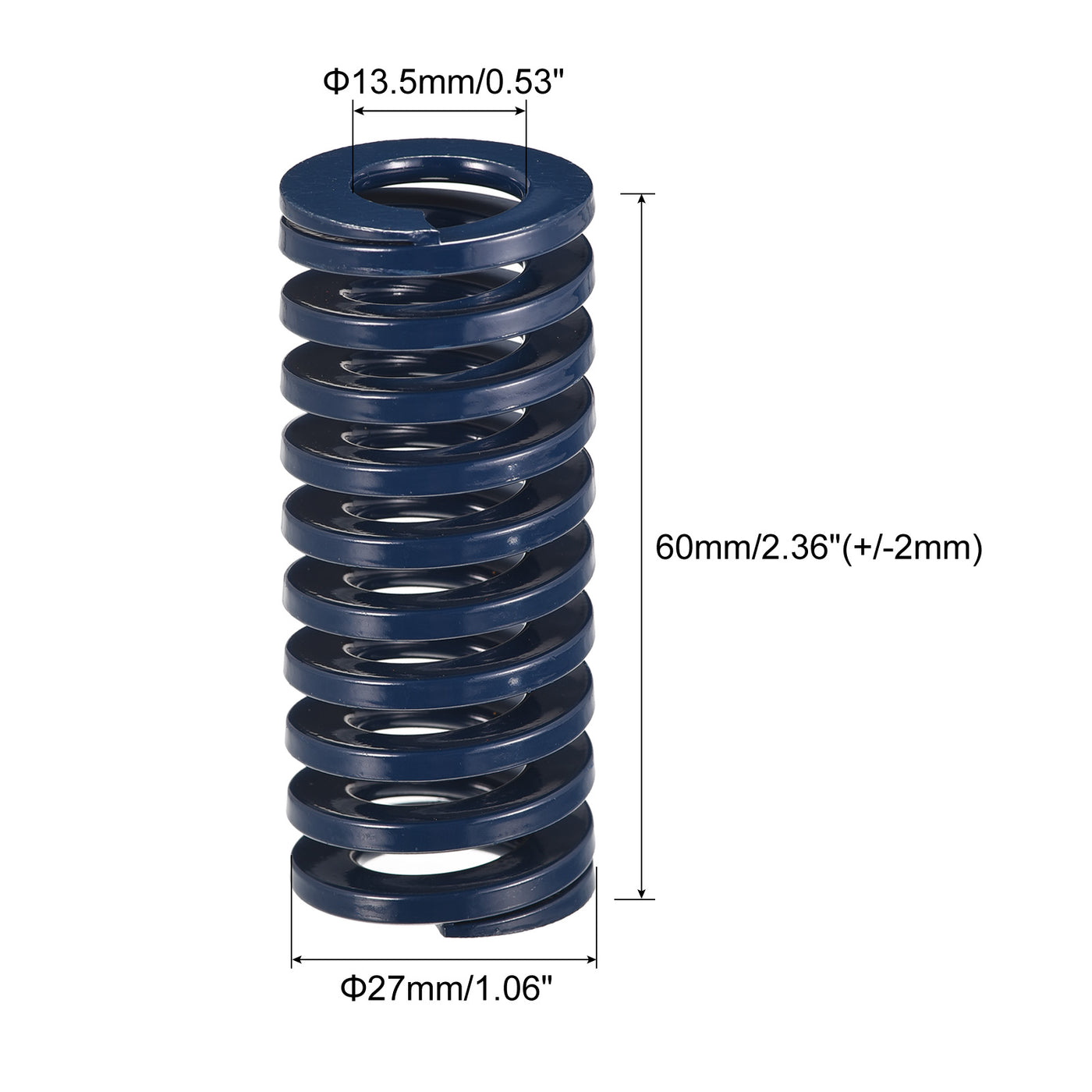 uxcell Uxcell Die Spring, 1pcs 27mm OD 60mm Long Spiral Stamping Light Load Compression, Blue