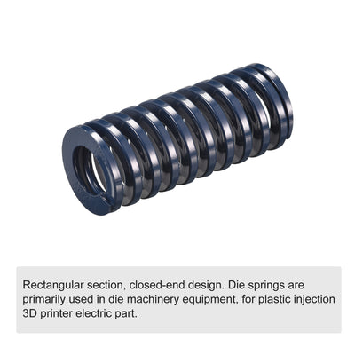 Harfington Uxcell Die Spring, 1pcs 27mm OD 60mm Long Spiral Stamping Light Load Compression, Blue