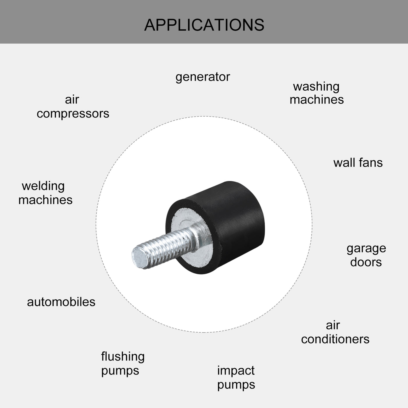 uxcell Uxcell 12 Stück Gummi Halterungen M5 Stecker / Buchse Schwingungsisolator Stoßdämpfer für Garage Motor Luftkompressor Auto Boot Bobbins D15mmxH15mm