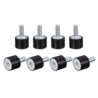 Harfington Uxcell 12 Stück Gummi Halterungen M5 Stecker / Buchse Schwingungsisolator Stoßdämpfer für Garage Motor Luftkompressor Auto Boot Bobbins D15mmxH15mm