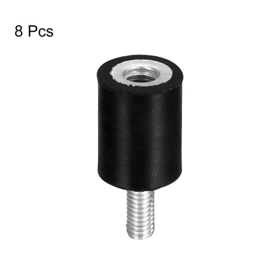 uxcell Uxcell 8 Stück Gummi Halterungen M6 Stecker / Buchse Schwingungsisolator Stoßdämpfer für Garage Motor Luftkompressor Auto Boot Bobbins D20mmxH30mm