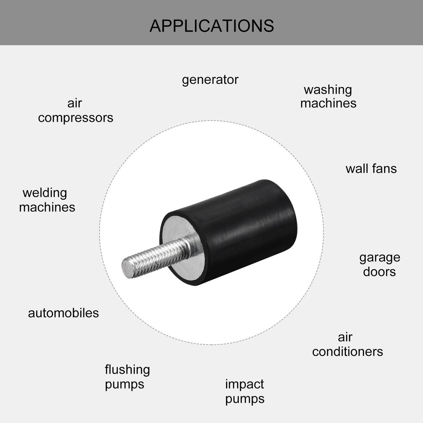 uxcell Uxcell 8 Stück Gummi Halterungen M6 Stecker / Buchse Schwingungsisolator Stoßdämpfer für Garage Motor Luftkompressor Auto Boot Bobbins D20mmxH30mm