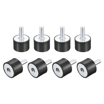 Harfington Uxcell 8 Stück Gummi Halterungen M8 Stecker / Buchse Schwingungsisolator Stoßdämpfer für Garage Motor Luftkompressor Auto Boot Bobbins D30xH20mm