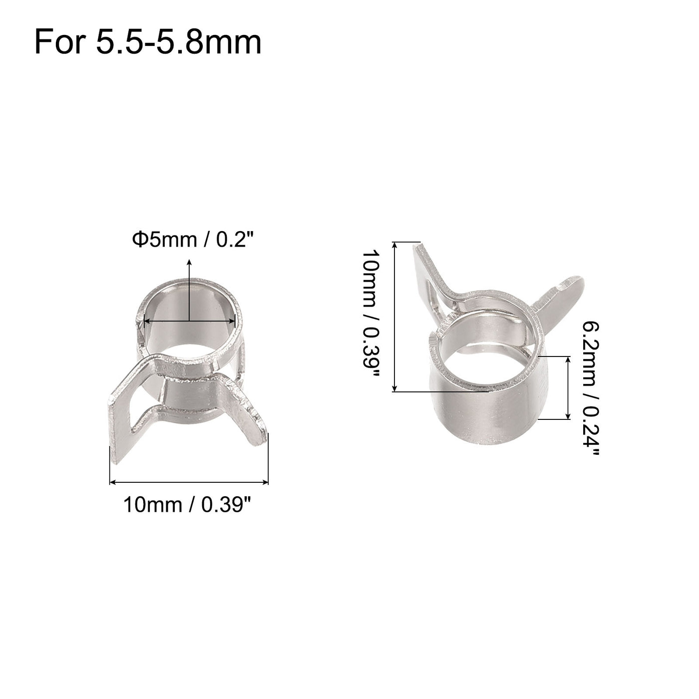 Harfington Spring Band Type Action Fuel/Silicone Vacuum Hose Pipe Clamp Low Pressure Air Clip Clamp