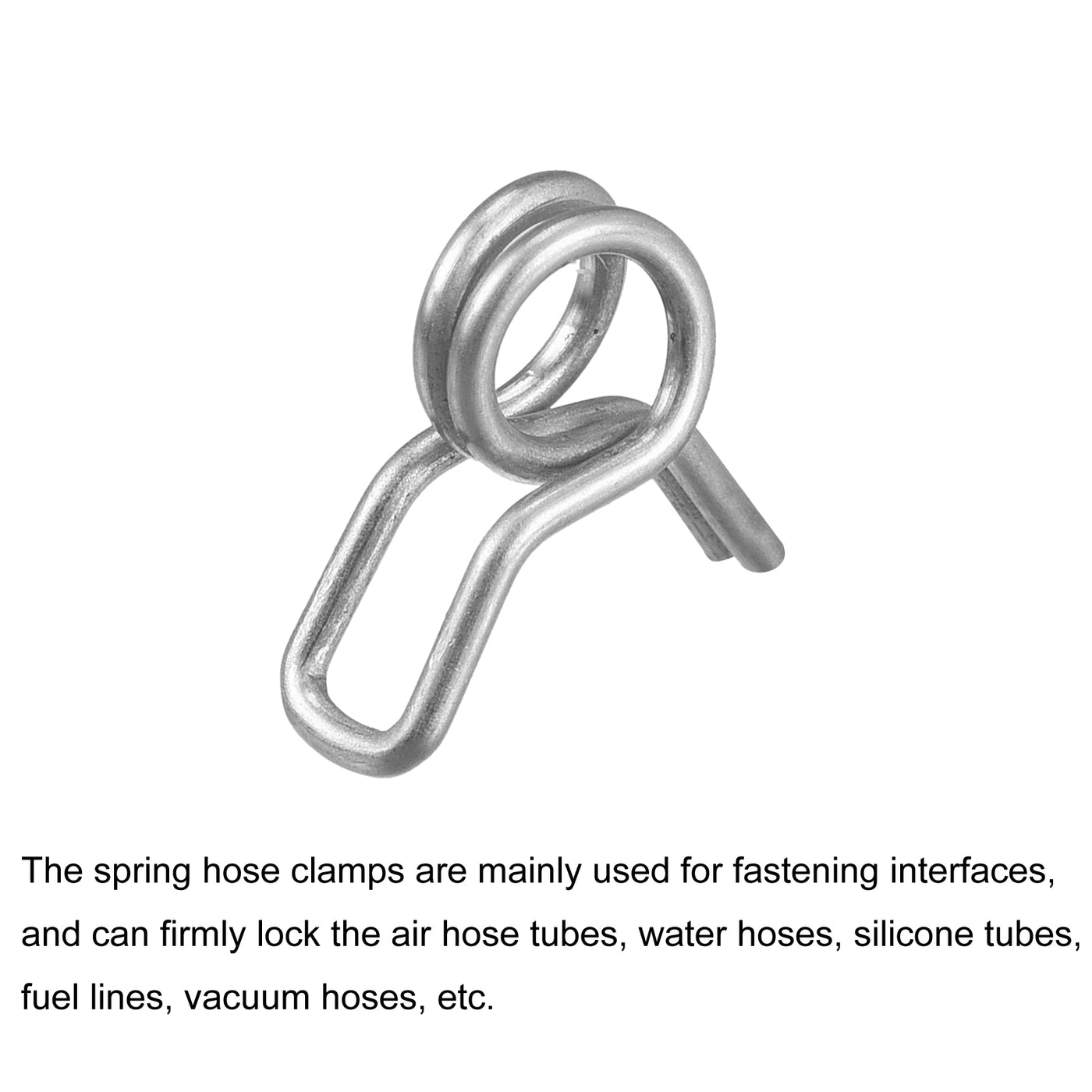 Harfington Double Wire Spring Hose Clamp 304 Stainless Steel Hose Fuel Line Silicone Tube Spring Clips