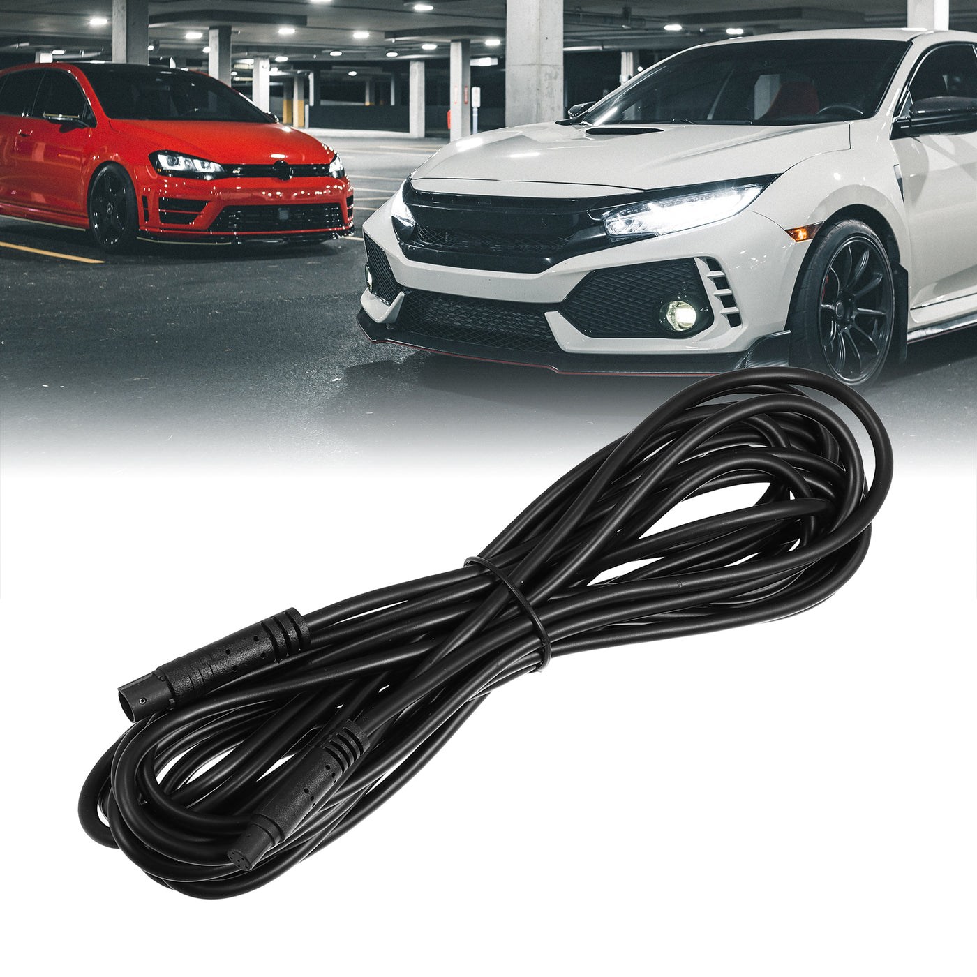 X AUTOHAUX 6 Pin 16.40ft 500cm Backup Camera Extension Cable Dash Camera Cord Wires Car Rear View Camera