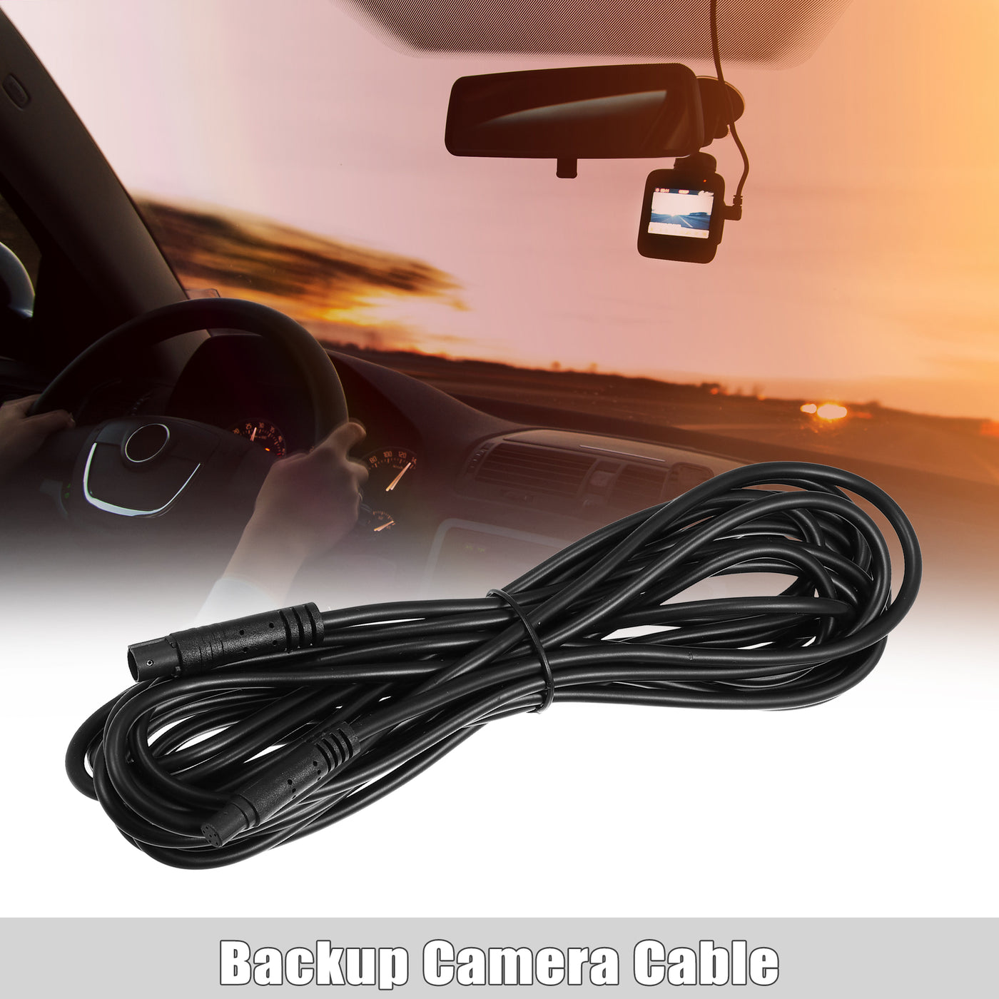 X AUTOHAUX 6 Pin 16.40ft 500cm Backup Camera Extension Cable Dash Camera Cord Wires Car Rear View Camera