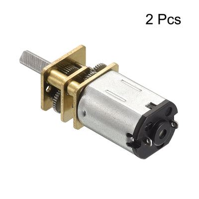 Harfington Micro Speed Reduction Gear Motor, DC 12V 60RPM with Full Metal Gearbox Pack of 2