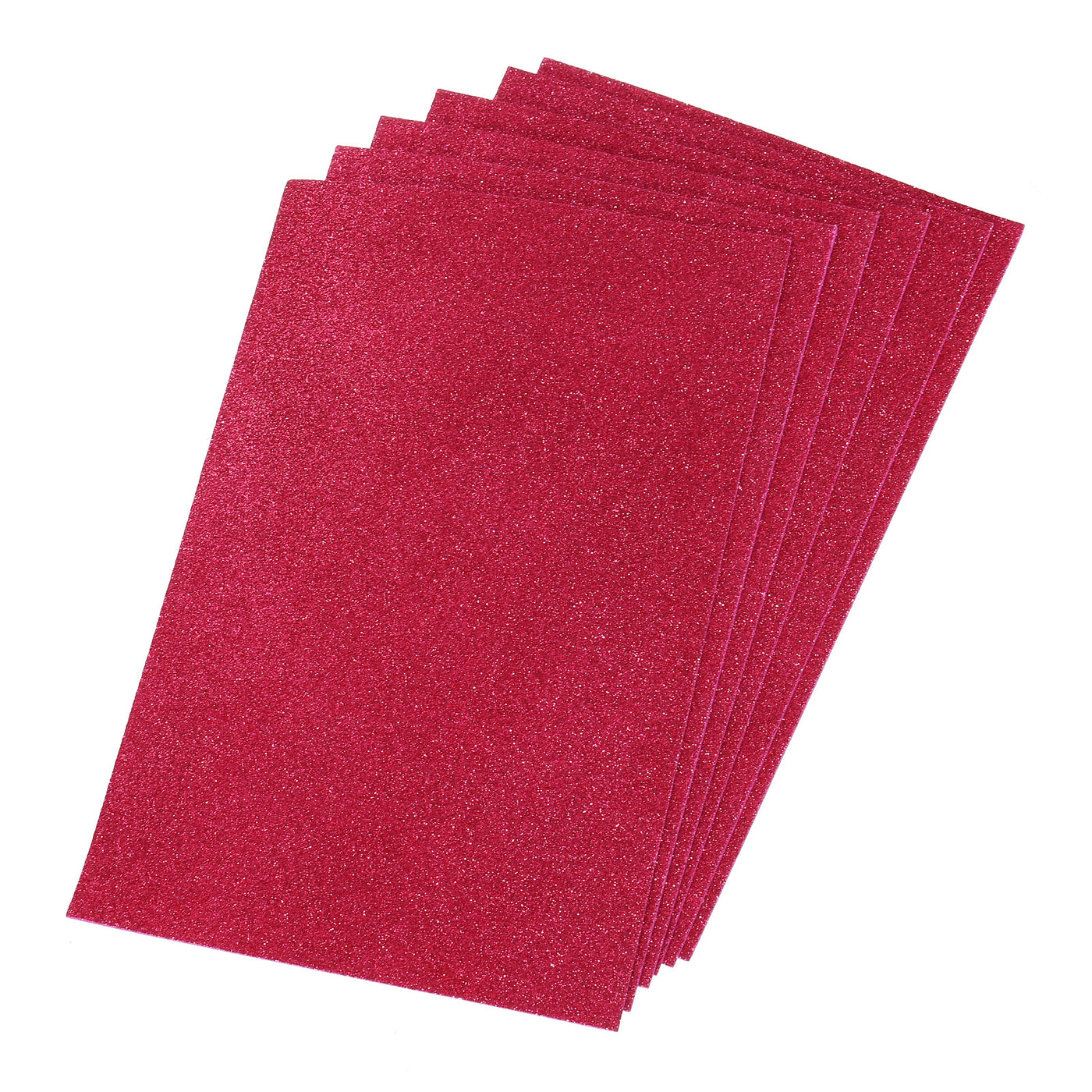 Harfington Glitter EVA Foam Sheets Soft Paper Self-Adhesive 11.8 x 7.8 Inch Dark Red 6 Pcs