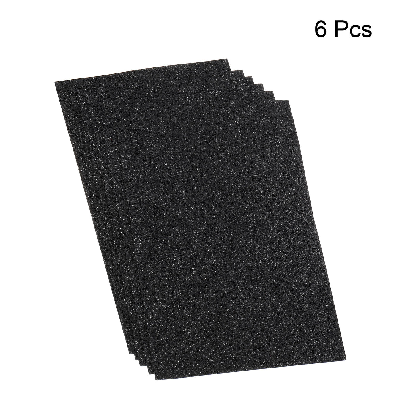 Harfington Glitter EVA Foam Sheets Soft Papers Self-Adhesive 11.8 x 7.8 Inch Black 6 Pcs