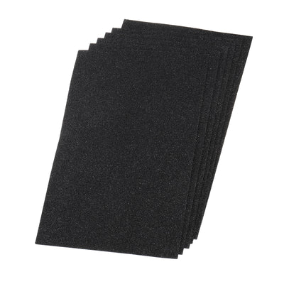 Harfington Glitter EVA Foam Sheets Soft Papers Self-Adhesive 11.8 x 7.8 Inch Black 6 Pcs