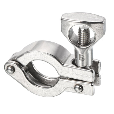 Harfington 0.75" Vacuum Clamp, 1 Pack 201Stainless Steel Hose Clamp with Nut, Silver