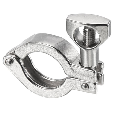 Harfington 0.98" Vacuum Clamp, 1 Pack 201Stainless Steel Hose Clamp with Nut, Silver