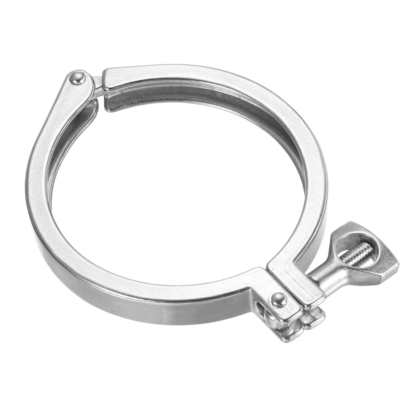 Harfington 3.5" Vacuum Clamp, 1 Pack 201Stainless Steel Hose Clamp with Nut, Silver