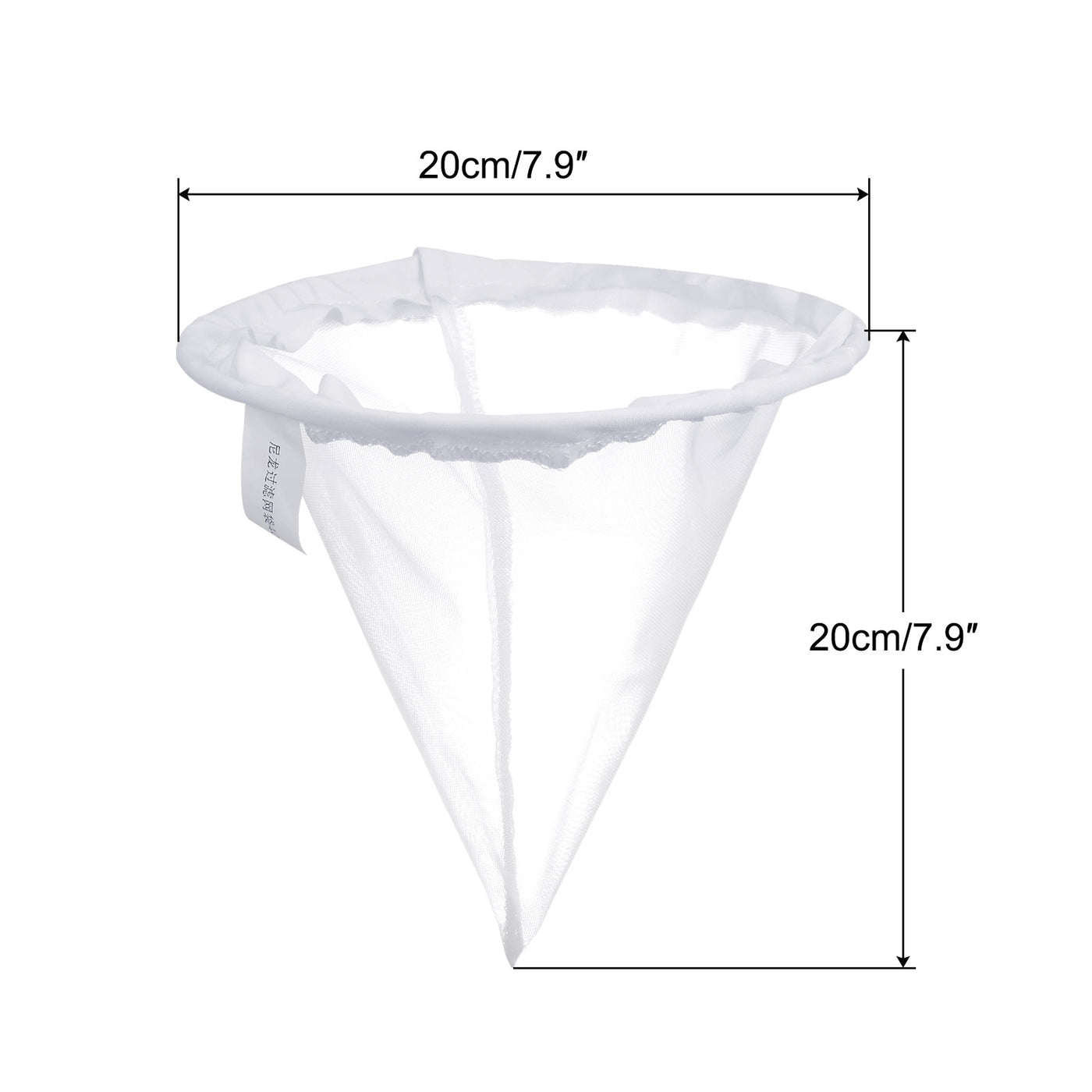 uxcell Uxcell 40 Mesh Paint Filter Bag 7.9" Dia Cone Shape Nylon Strainer for Filtering