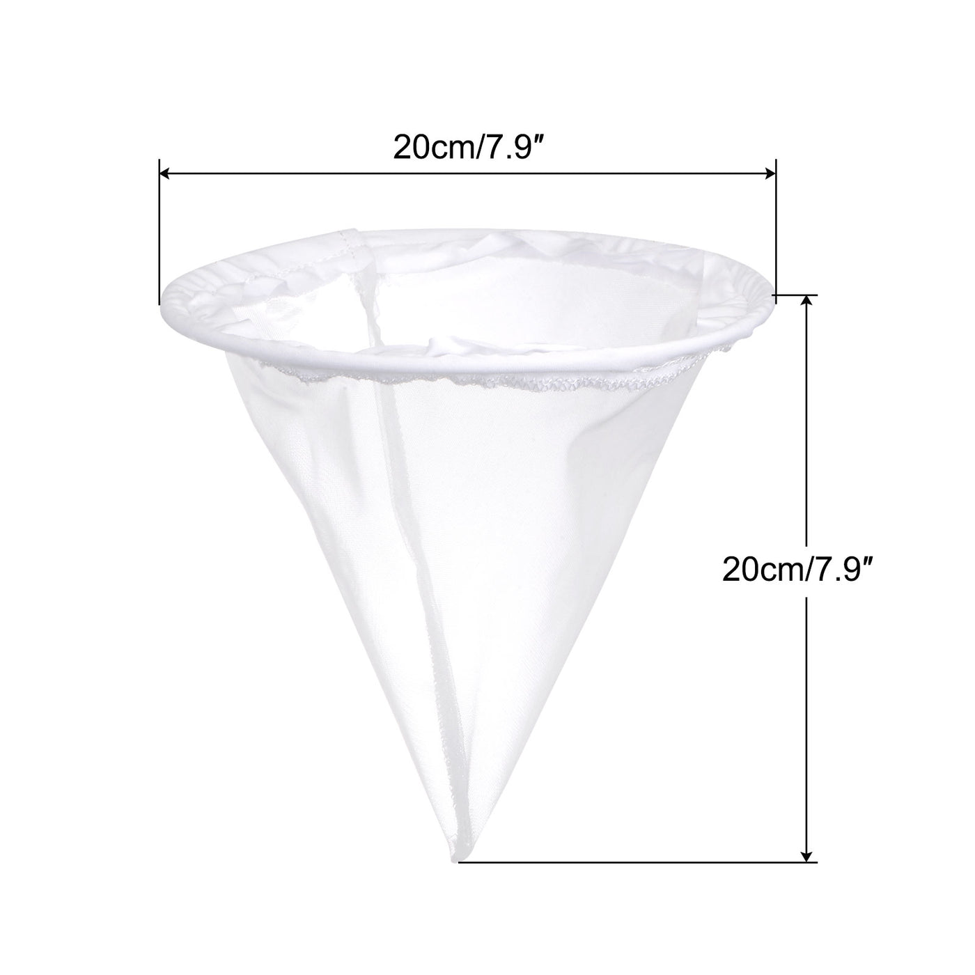 uxcell Uxcell 60 Mesh Paint Filter Bag 7.9" Dia Cone Shape Nylon Strainer for Filtering