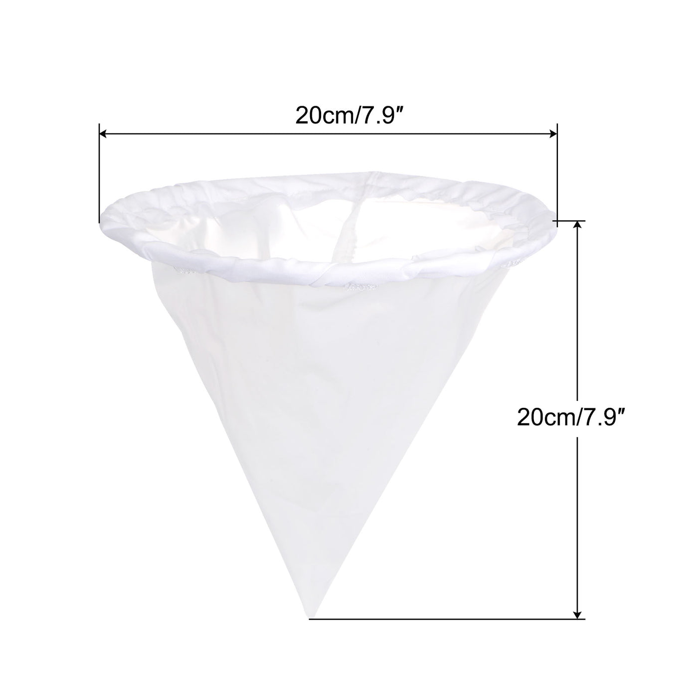 uxcell Uxcell 500 Mesh Paint Filter Bag 7.9" Dia Cone Shape Nylon Strainer for Filtering