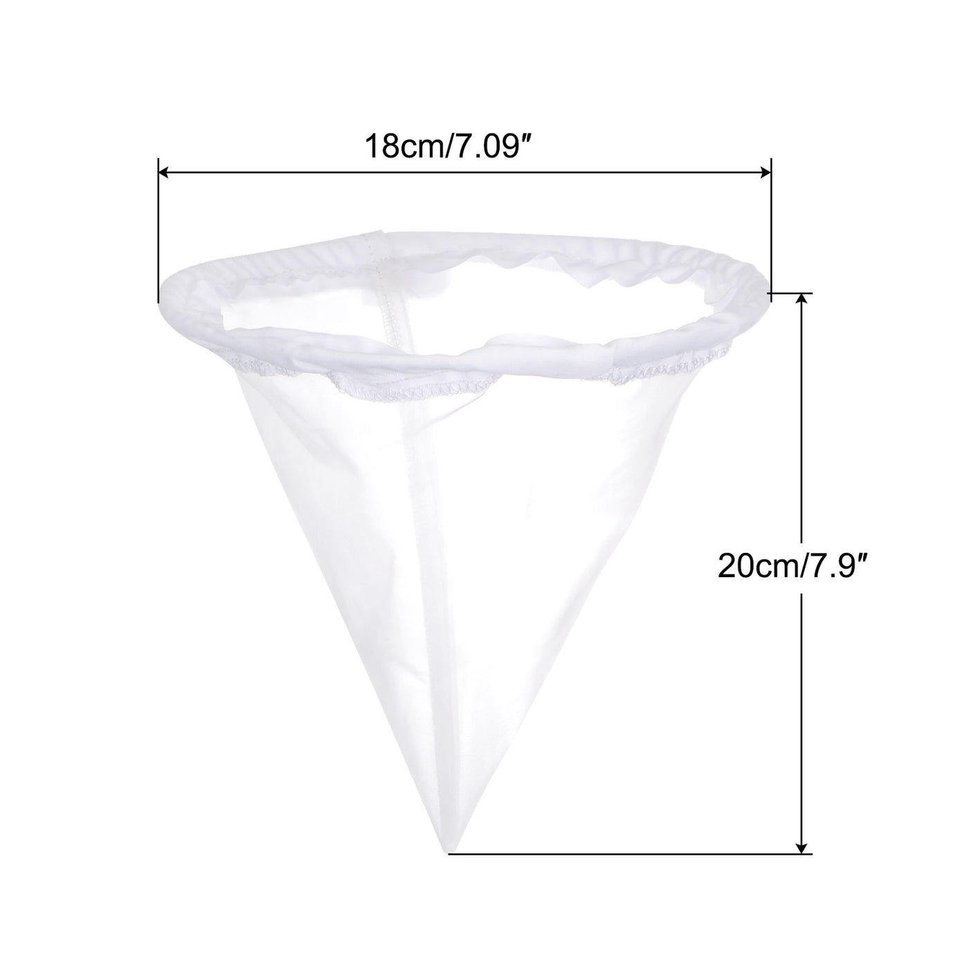 uxcell Uxcell 80 Mesh Paint Filter Bag 7" Dia Cone Shape Nylon Strainer for Filtering