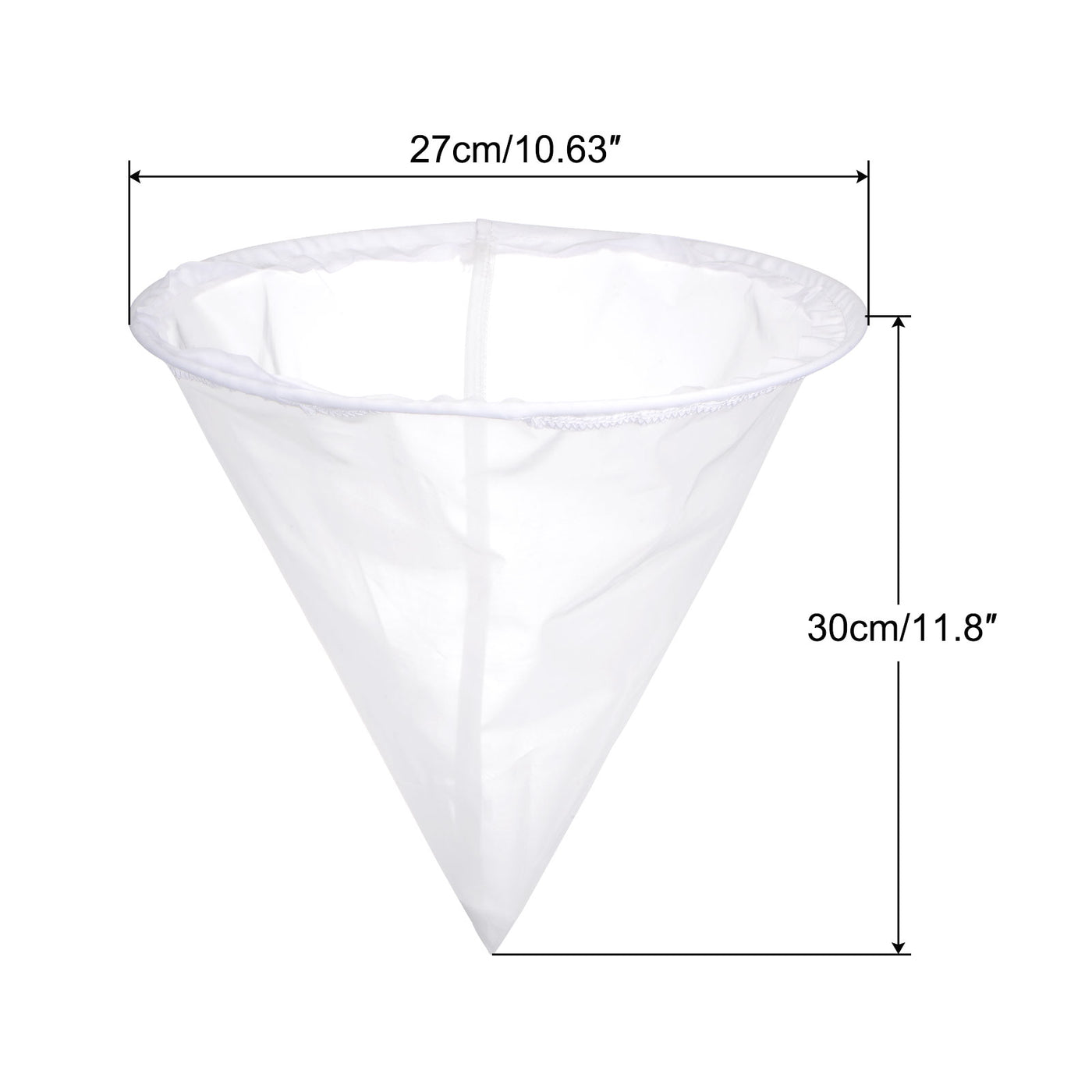 uxcell Uxcell 120 Mesh Paint Filter Bag 10.6" Dia Cone Shape Nylon Strainer for Filtering