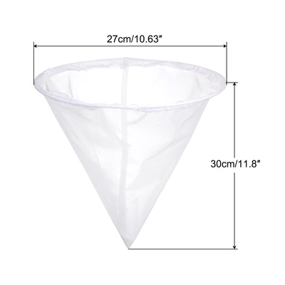 Harfington Uxcell 120 Mesh Paint Filter Bag 10.6" Dia Cone Shape Nylon Strainer for Filtering