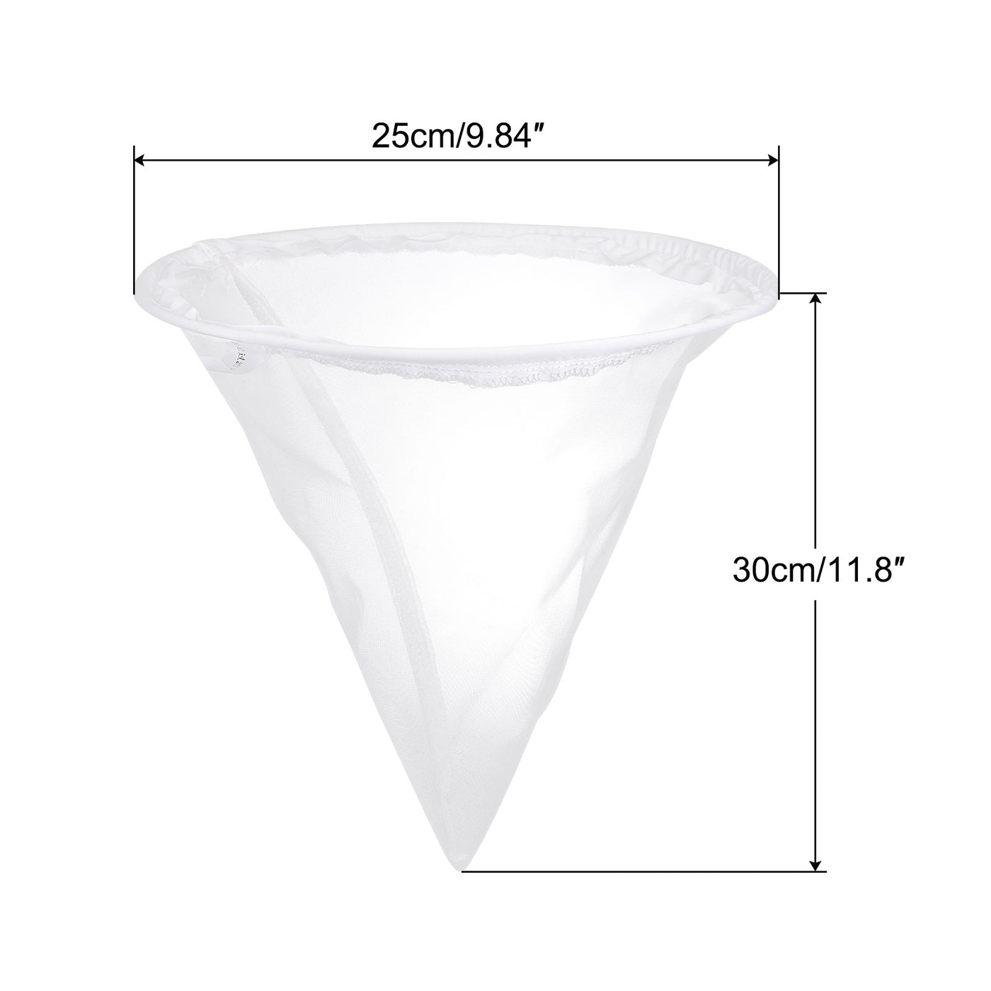 uxcell Uxcell 40 Mesh Paint Filter Bag 9.8" Dia Cone Shape Nylon Strainer for Filtering