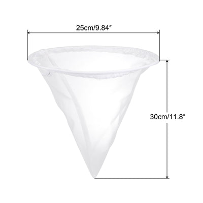 Harfington Uxcell 40 Mesh Paint Filter Bag 9.8" Dia Cone Shape Nylon Strainer for Filtering