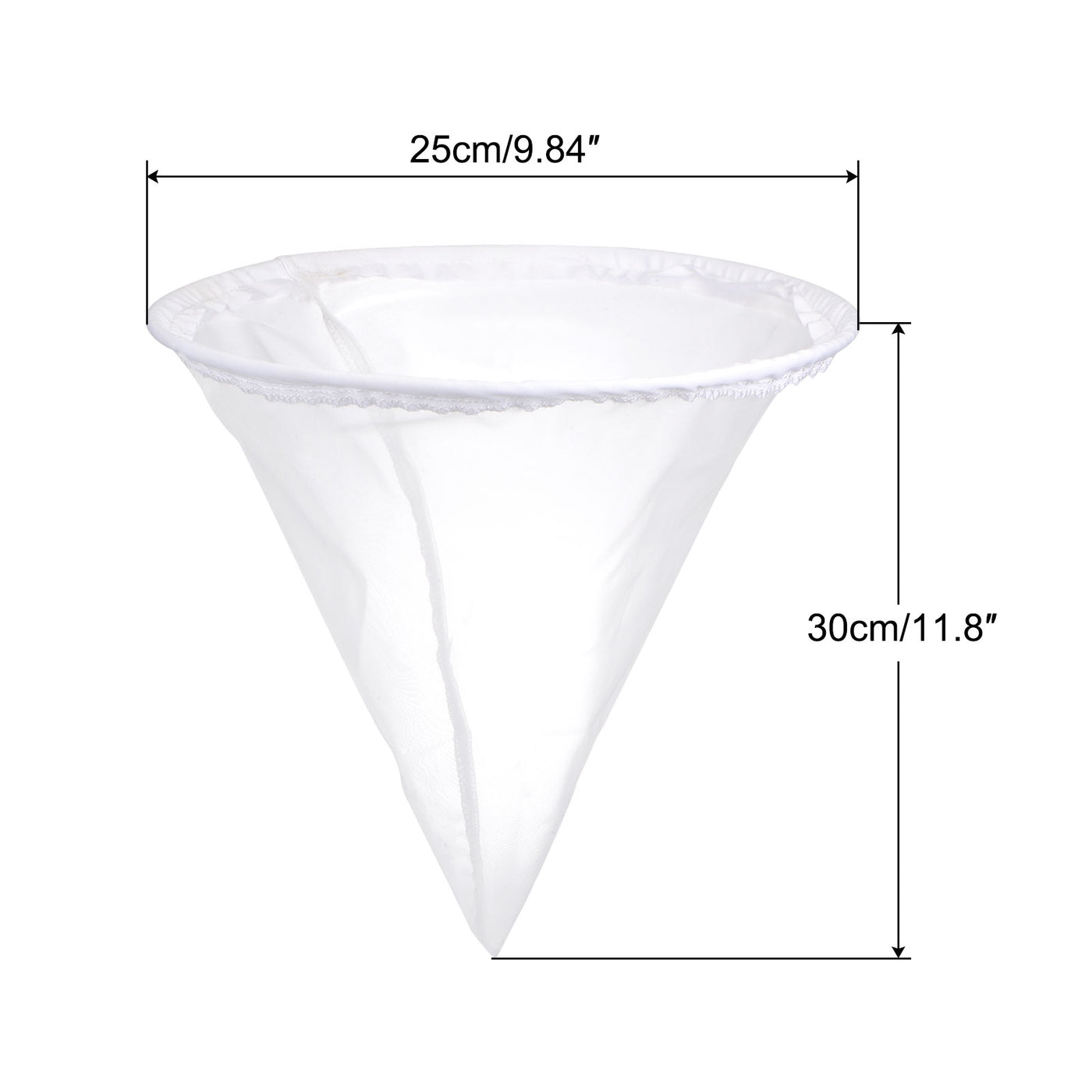 uxcell Uxcell 60 Mesh Paint Filter Bag 9.8" Dia Cone Shape Nylon Strainer for Filtering