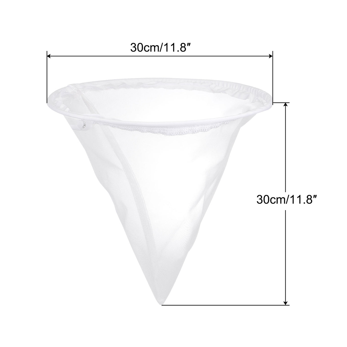 uxcell Uxcell 40 Mesh Paint Filter Bag 11.8" Dia Cone Shape Nylon Strainer for Filtering