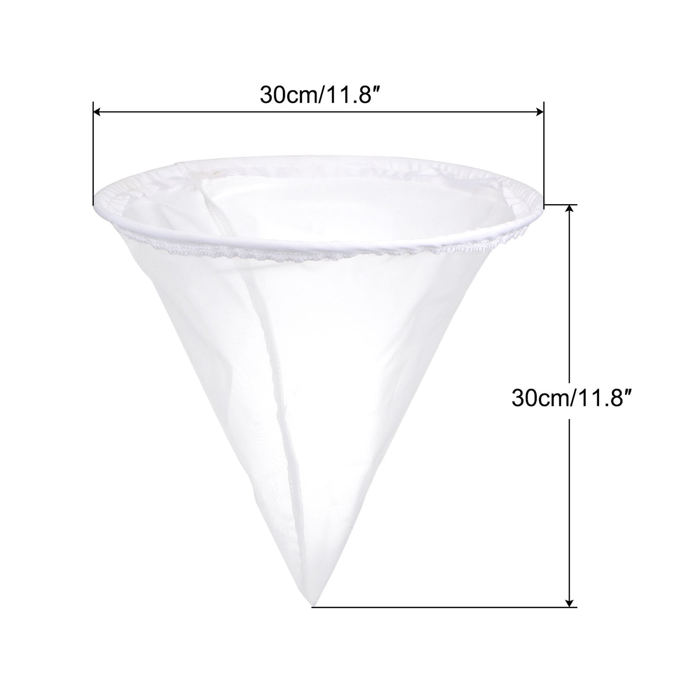 uxcell Uxcell 60 Mesh Paint Filter Bag 11.8" Dia Cone Shape Nylon Strainer for Filtering