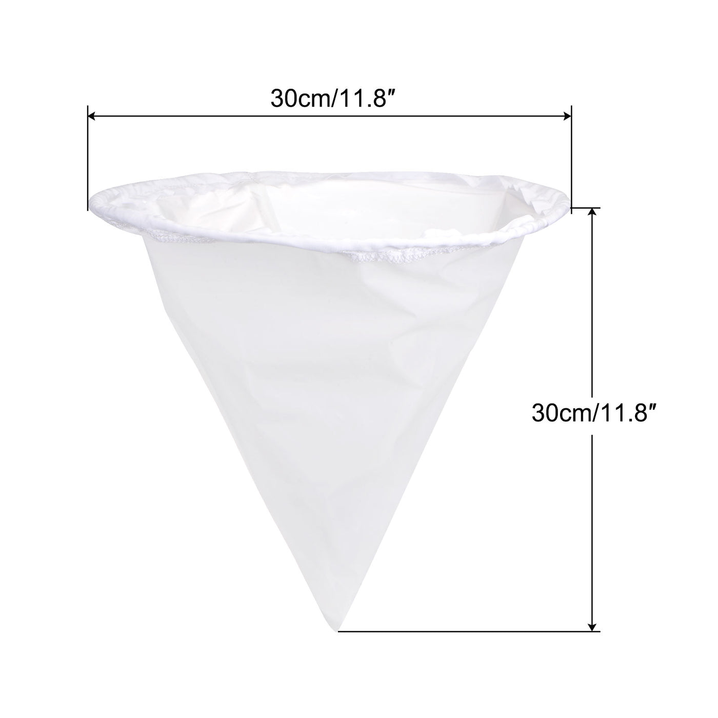 uxcell Uxcell 500 Mesh Paint Filter Bag 11.8" Dia Cone Shape Nylon Strainer for Filtering