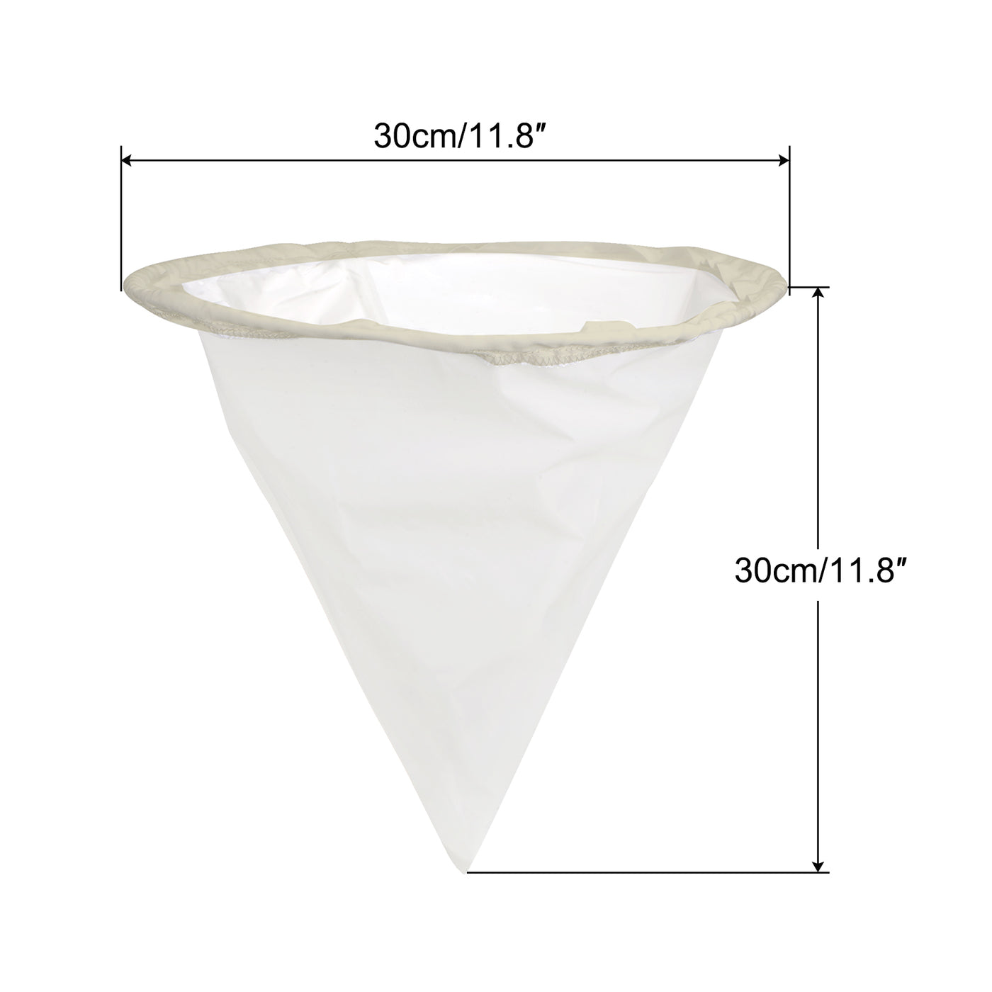 uxcell Uxcell 600 Mesh Paint Filter Bag 11.8" Dia Cone Shape Nylon Strainer for Filtering