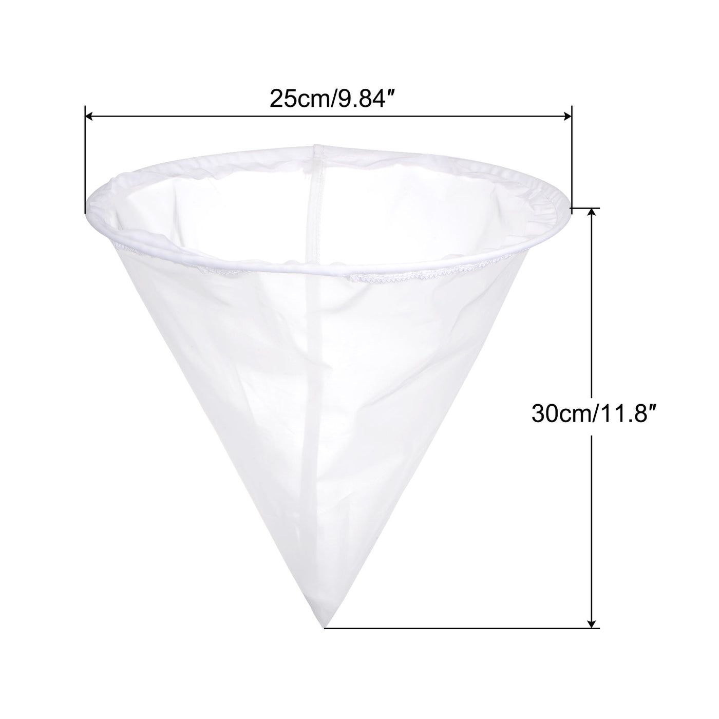 uxcell Uxcell 120 Mesh Paint Filter Bag 9.8" Dia Cone Shape Nylon Strainer for Filtering