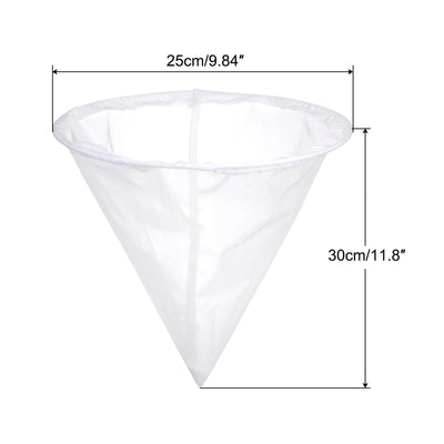 Harfington Uxcell 120 Mesh Paint Filter Bag 9.8" Dia Cone Shape Nylon Strainer for Filtering