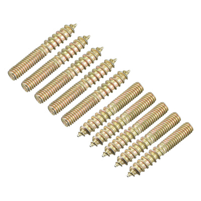 Harfington Uxcell M4x25mm Hanger Bolts, 24pcs Double Ended Thread Dowel Screws