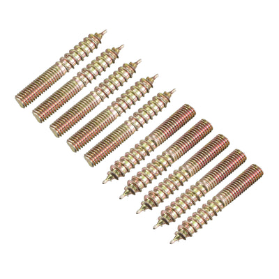 Harfington Uxcell M5x25mm Hanger Bolts, 120pcs Double Ended Thread Dowel Screws