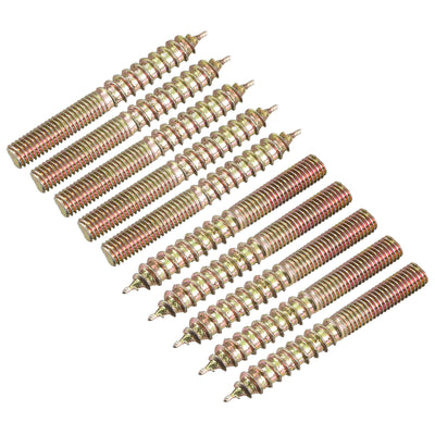 Harfington Uxcell M5x40mm Hanger Bolts, 24pcs Double Ended Thread Dowel Screws