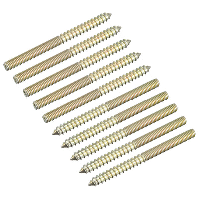 Harfington Uxcell M6x80mm Hanger Bolts, 120pcs Double Ended Thread Dowel Screws