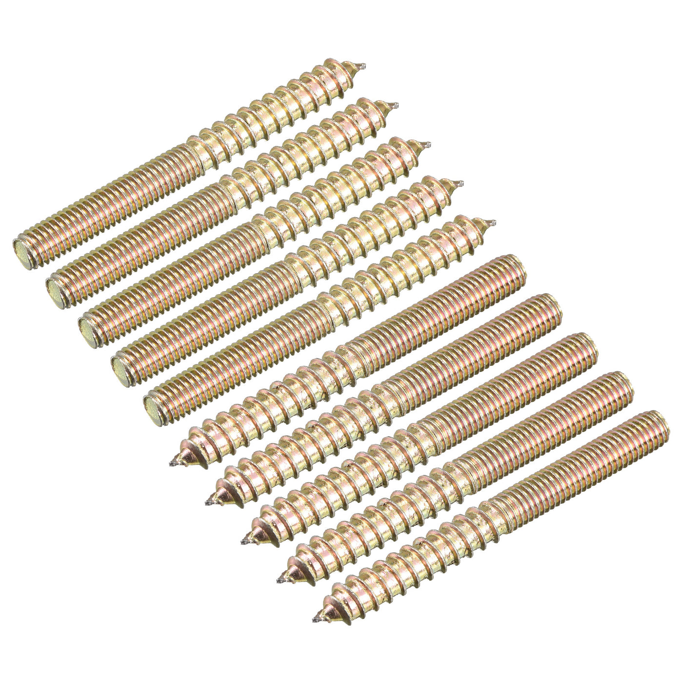 uxcell Uxcell M8x80mm Hanger Bolts, 24pcs Double Ended Thread Dowel Screws