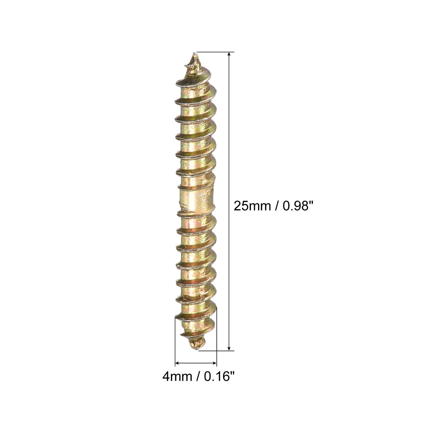 uxcell Uxcell 4x25mm Hanger Bolts, 80pcs Double Ended Thread Wood to Wood Dowel Screws