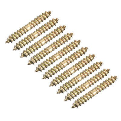 Harfington Uxcell 4x25mm Hanger Bolts, 80pcs Double Ended Thread Wood to Wood Dowel Screws