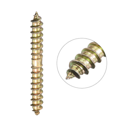 Harfington Uxcell 4x30mm Hanger Bolts, 24pcs Double Ended Thread Wood to Wood Dowel Screws