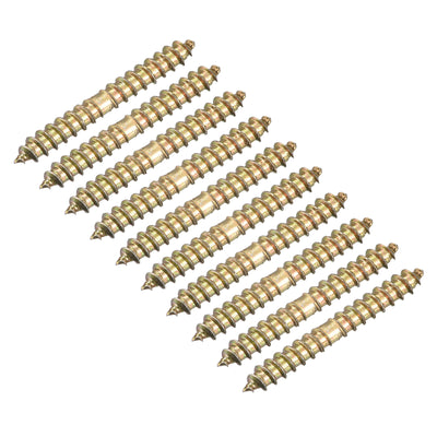 Harfington Uxcell 4x30mm Hanger Bolts, 24pcs Double Ended Thread Wood to Wood Dowel Screws