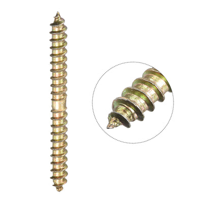 Harfington Uxcell 4x38mm Hanger Bolts, 24pcs Double Ended Thread Wood to Wood Dowel Screws